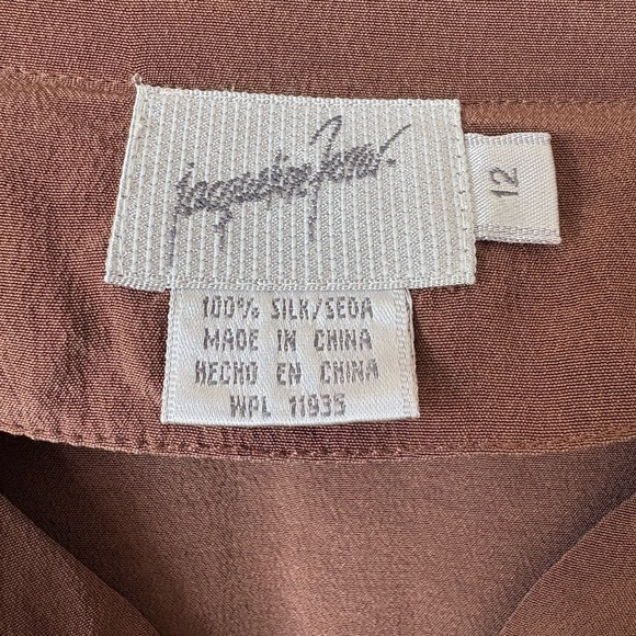 Jacqueline Ferrar 100% Silk Brown Blouse - Picture 6 of 7